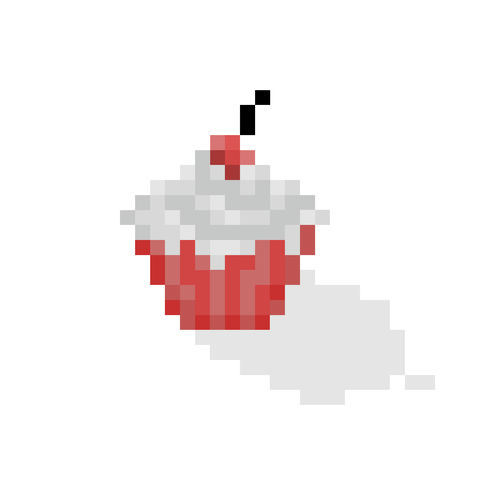 A pixel cupcake